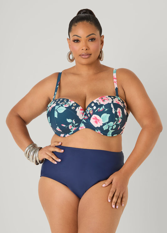 Convertible Floral Bikini Top