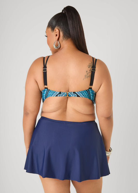 Caged Printed Bikini Top