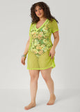 Given Kale V Neck Mesh Cover Up