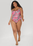 Leopard And Floral Print Swimsuit