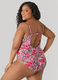 Leopard And Floral Print Swimsuit