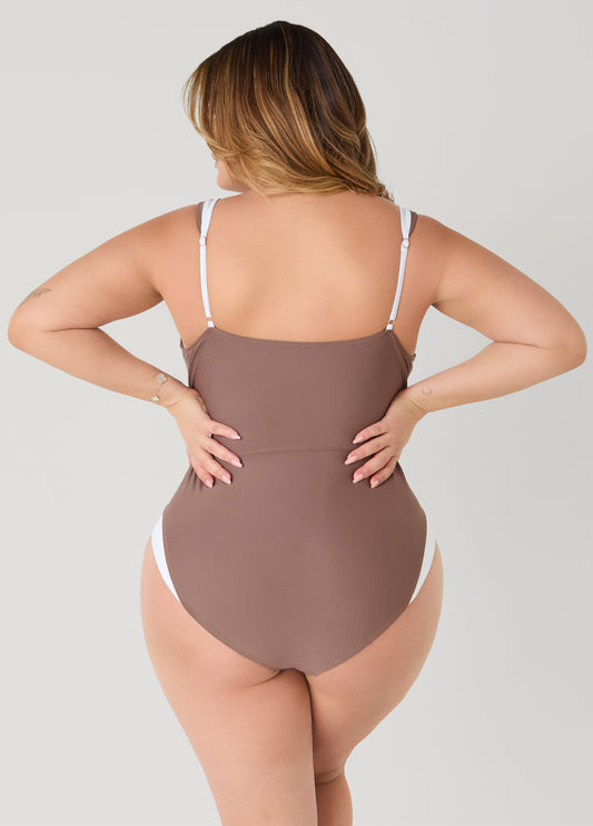 Two Tone U Ring Swimsuit