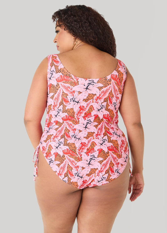 Floral Drawstring Swimsuit