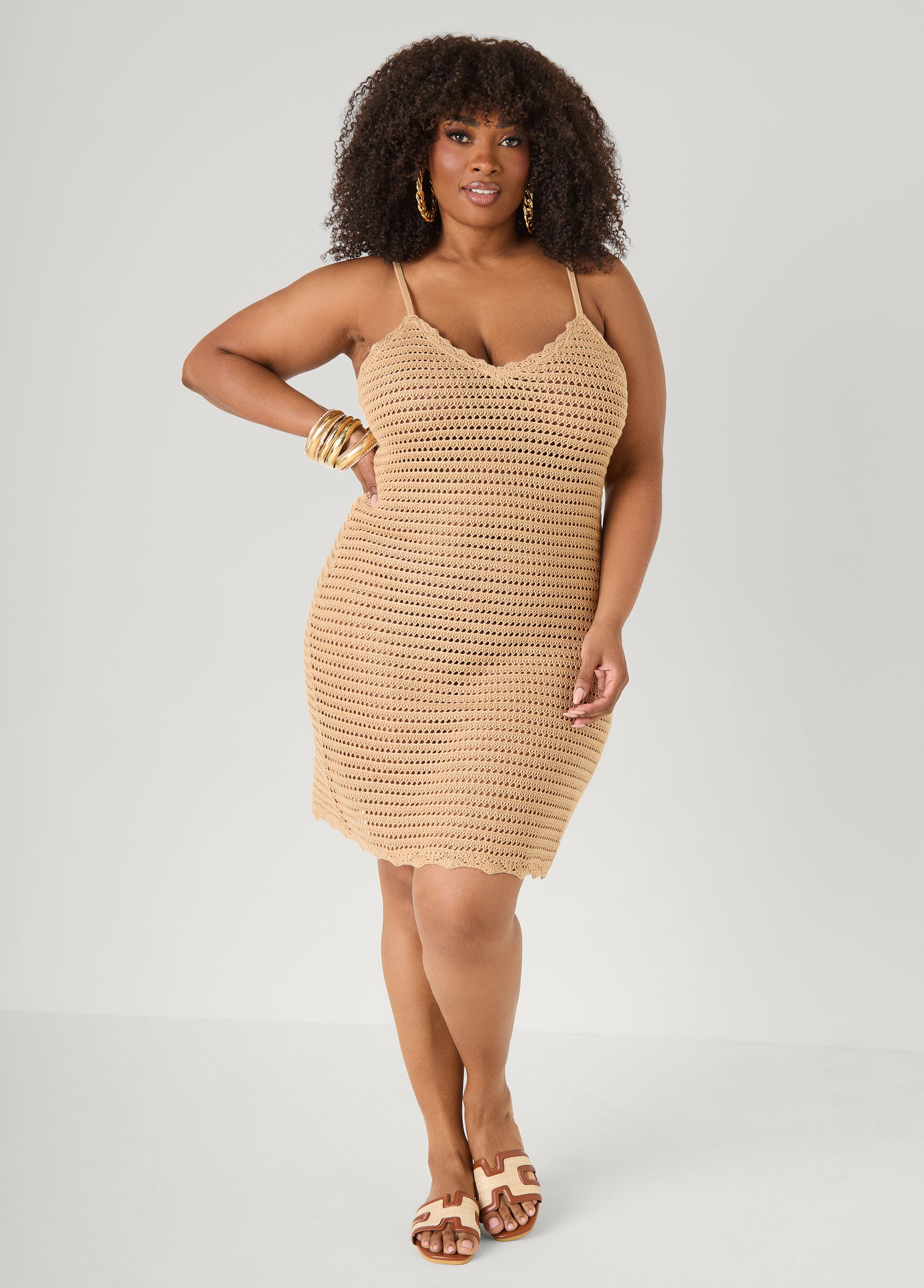 Open Knit Coverup Dress