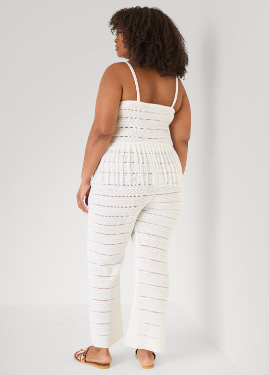 Beaded Fringe Crochet Coverup Set