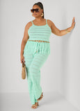 Beaded Fringe Crochet Coverup Set