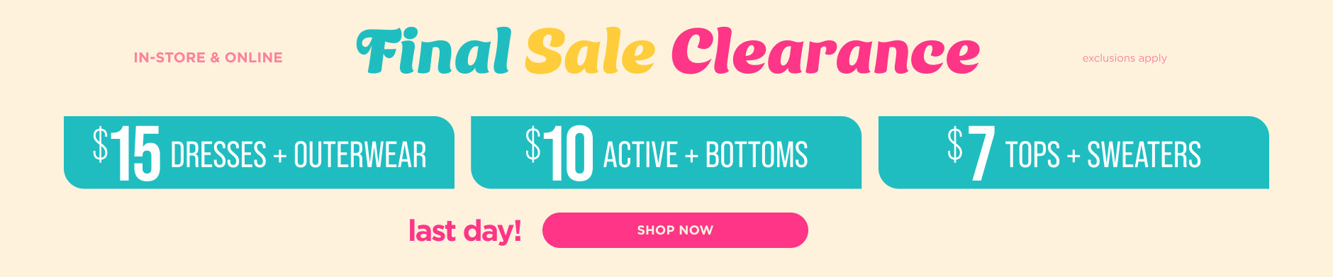$7+ Final Sale Clearance