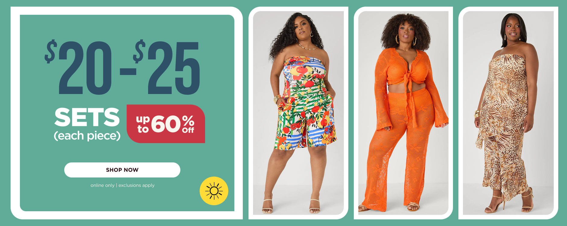 Shop $20 - $25 Sets (Each Piece) 