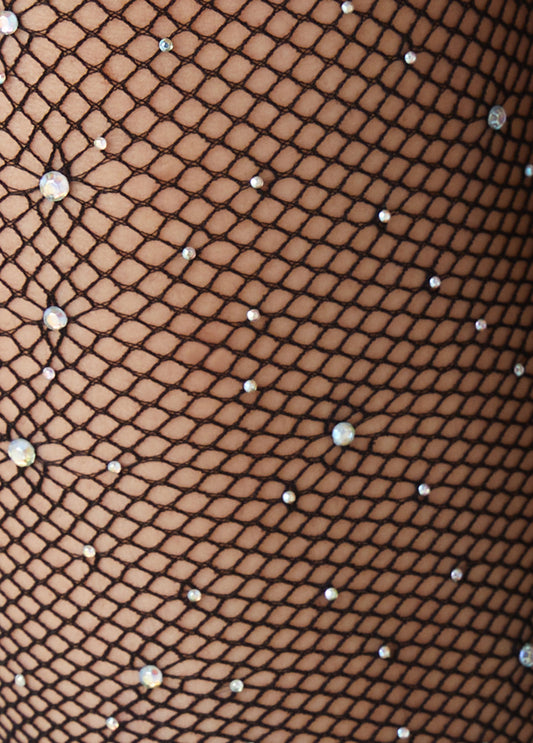 Crystal Fishnet Footed Tights