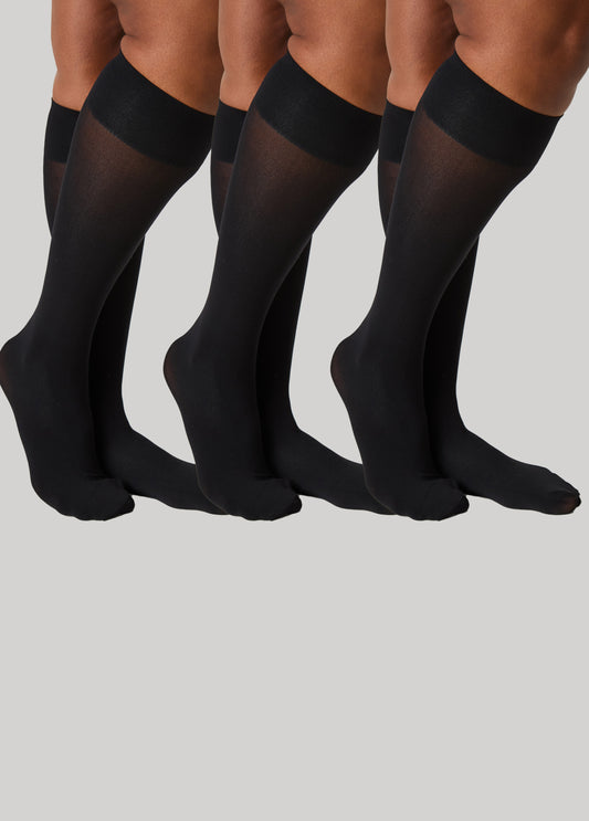 Set Of 3 Opaque Trouser Socks