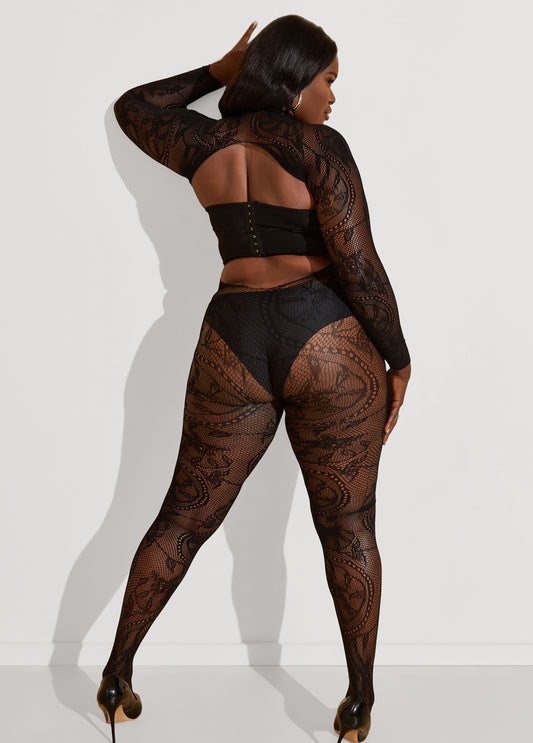 Mesh And Lace Bodystocking