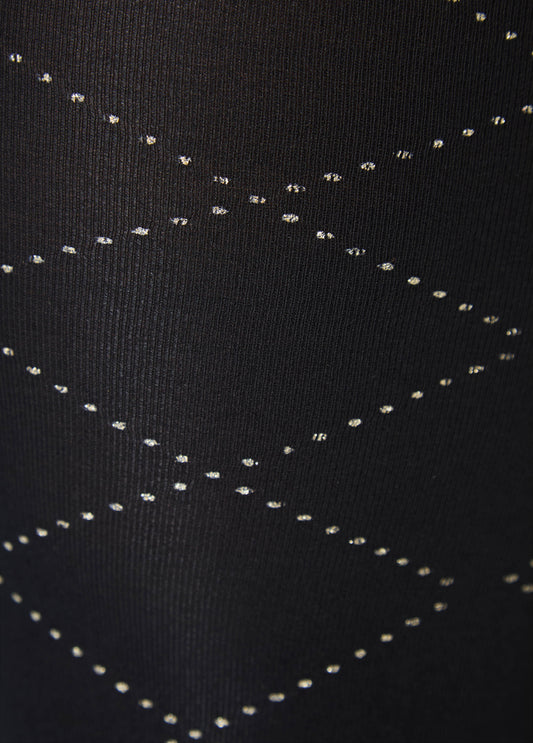Glittered Checked Opaque Tights