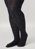 Plus Size Studded Opaque Footed Tights