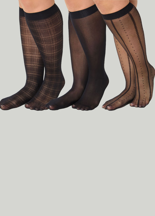 Plus Size Pack Of 3 Trouser Socks