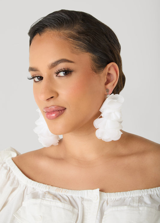 Cascading Chiffon Petal Earrings