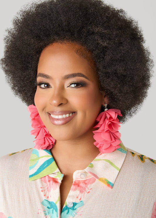 Crystal Chiffon Petal Earrings