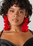 Crystal And Chiffon Petal Earrings