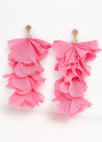 Crystal And Chiffon Petal Earrings