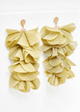 Chiffon Petal And Crystal Earrings