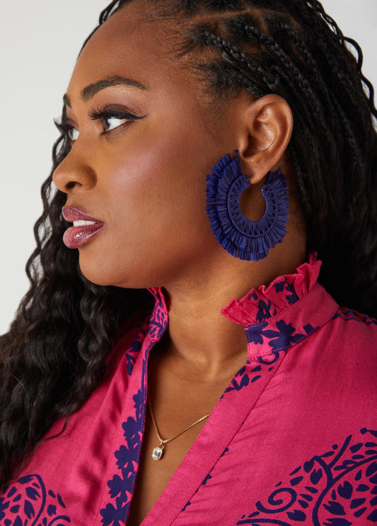 Raffia Hoop Earrings