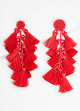 Statement Trendy Jewelry Tasseled Beaded Fashion Earrings