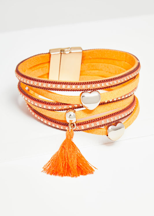 Trendy Suede Studded Bracelet Wrap Bracelet Fashion Jewelry