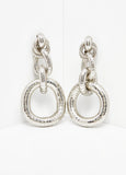 Textured Silver Tone Earrings