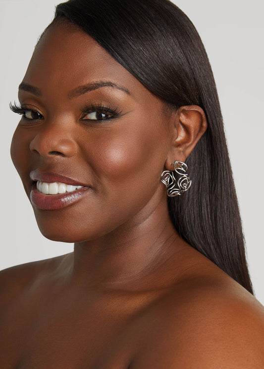 Rose Hoop Earrings
