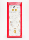 Crystal Gold Tone Necklace Box Set