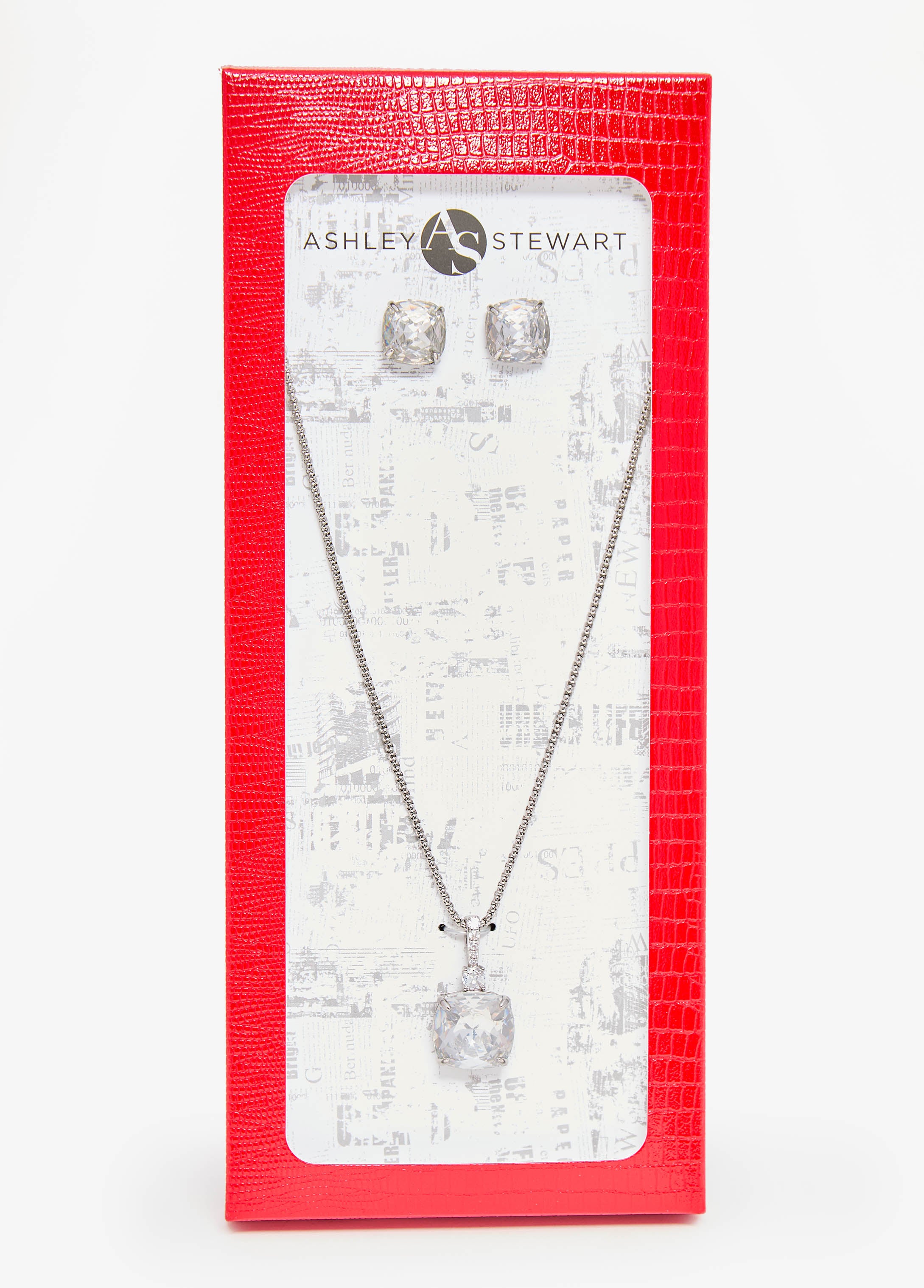 Crystal Silver Tone Necklace Box Set