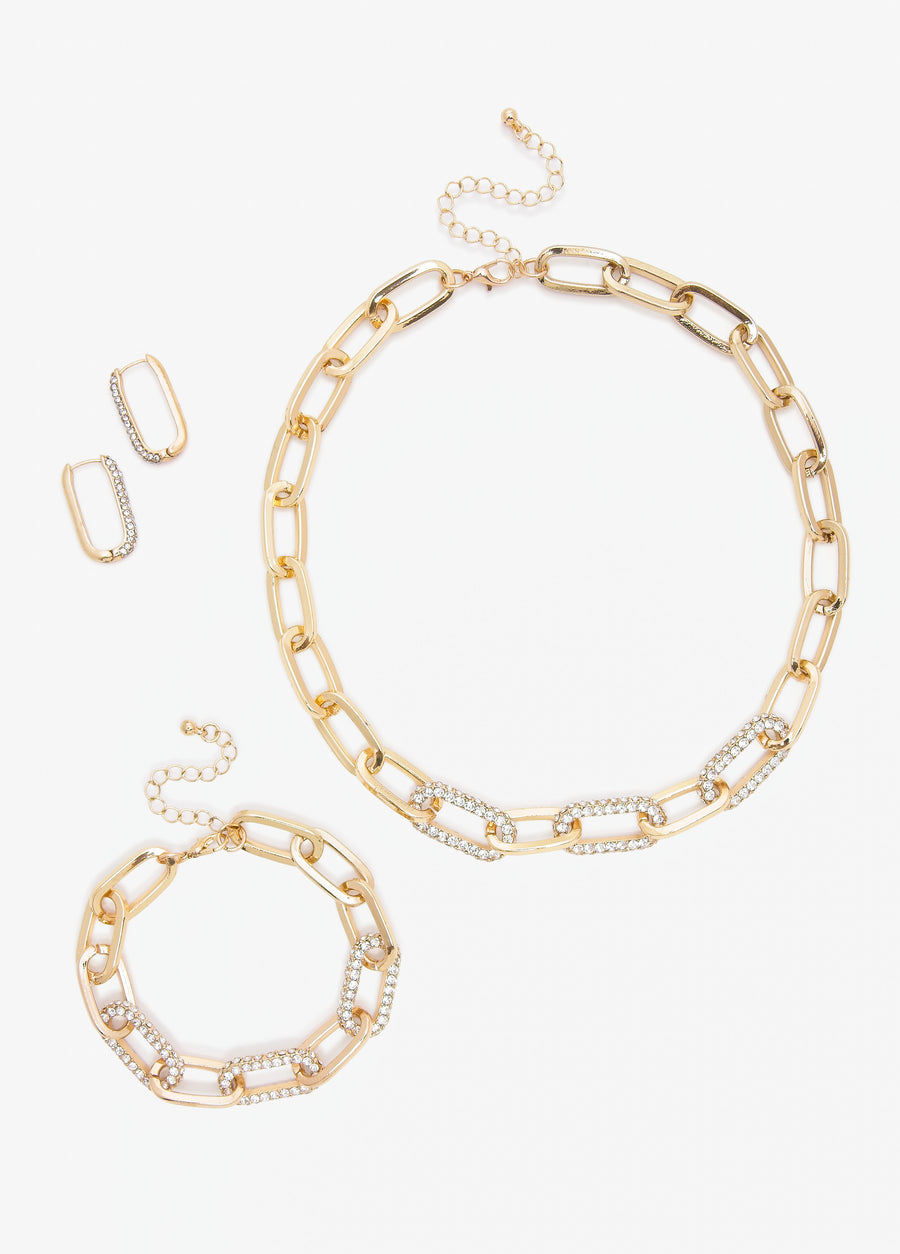 Three Piece Crystal Necklace Set