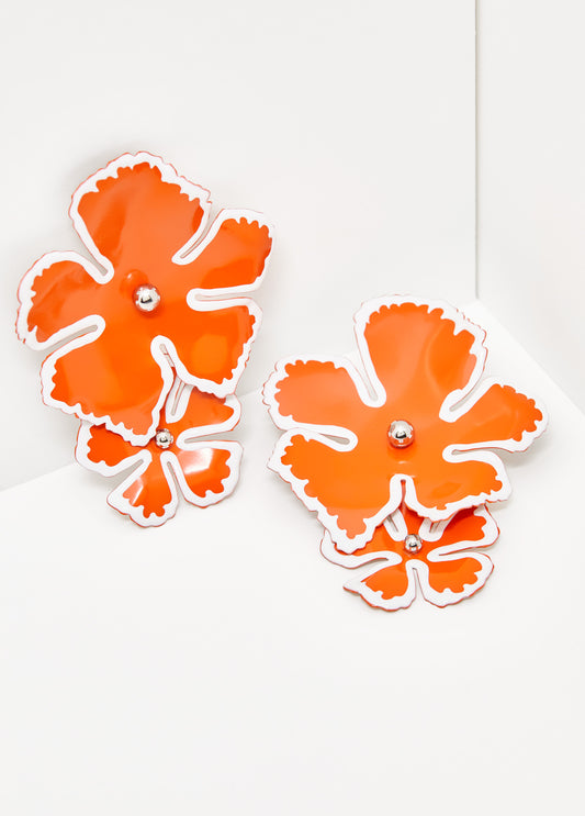 Painted Flower Earrings
