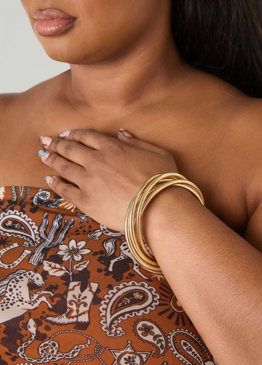 Twisted Omega Gold Tone Bracelet