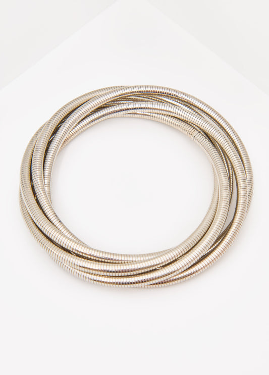 Twisted Omega Silver Tone Bracelet