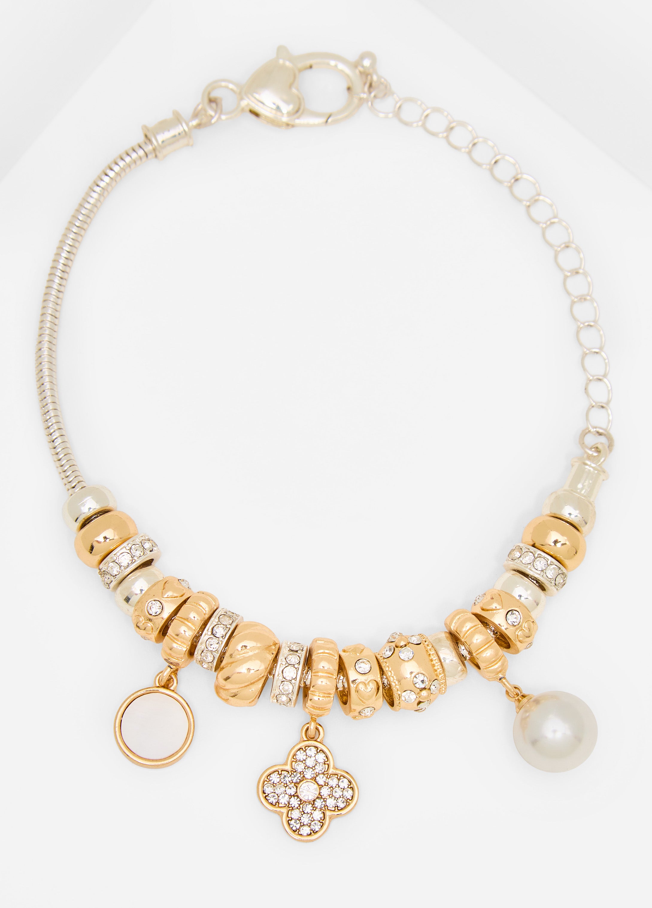 Clover And Crystal Charm Bracelet