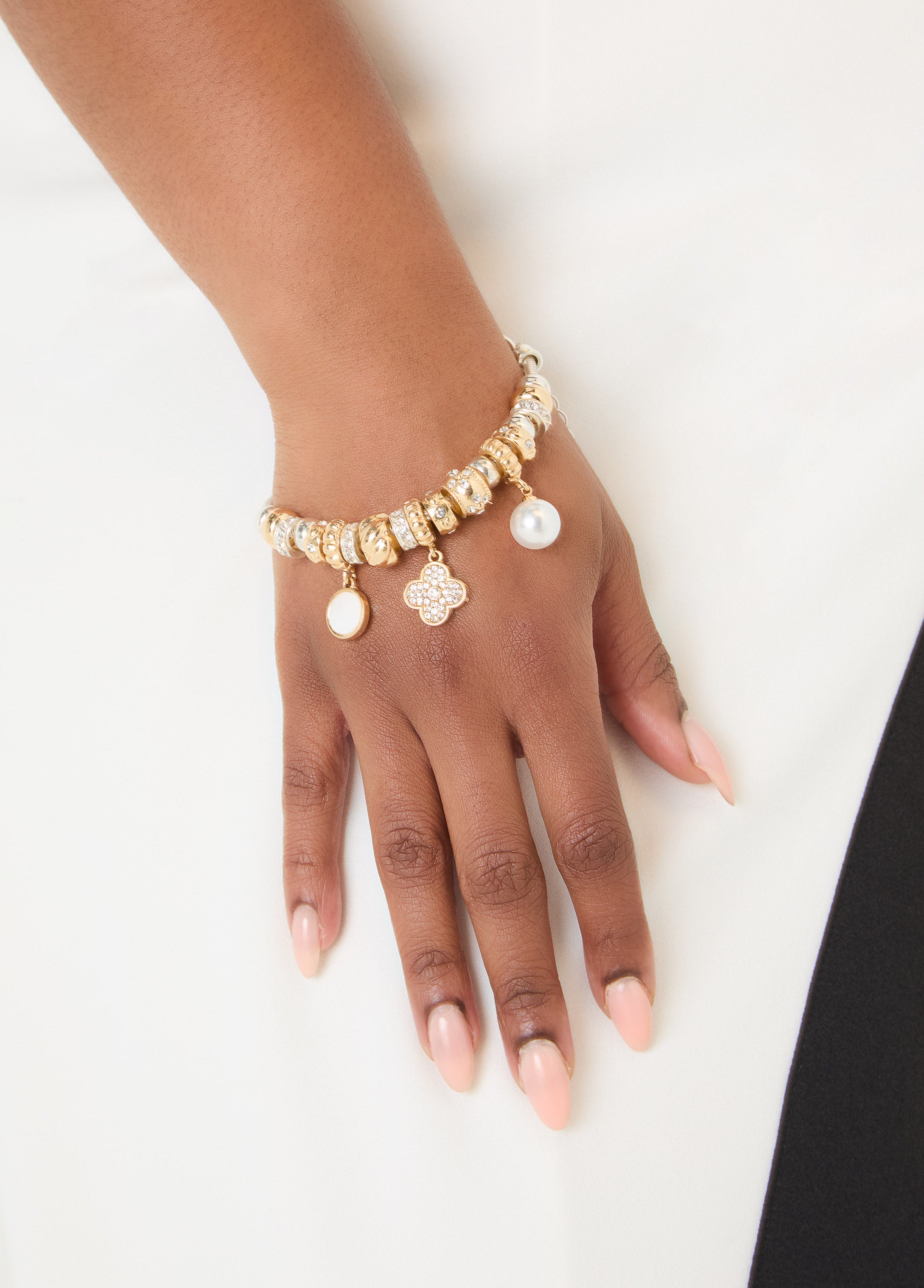 Clover And Crystal Charm Bracelet