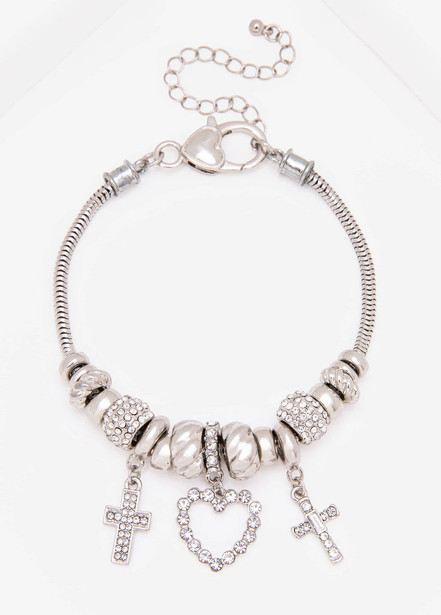 Heart And Cross Bracelet