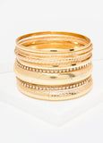 Set Of Nine Gold Tone Bangles
