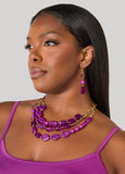 Stone Necklace And Earrings Set