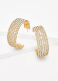 Pave Crystal Stacked Hoop Earrings
