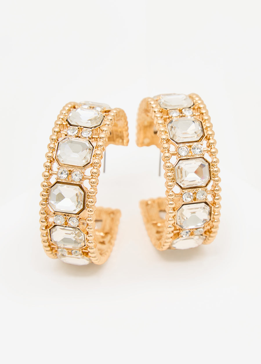 Crystal Hoop Earrings
