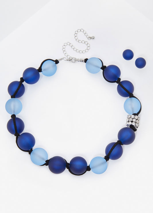 Frosted Bead Necklace Set