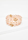 Marbled Stone And Crystal Bracelet Set