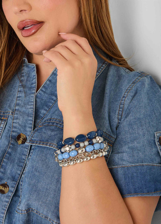 Stone And Crystal Bracelet Set