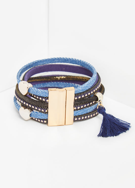 Studded Denim Bracelet