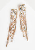 Trendy Gold Cascade Crystal Dangle Earrings Rhinestone Earrings