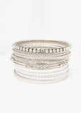 Set Of 13 Silver Tone Bangles