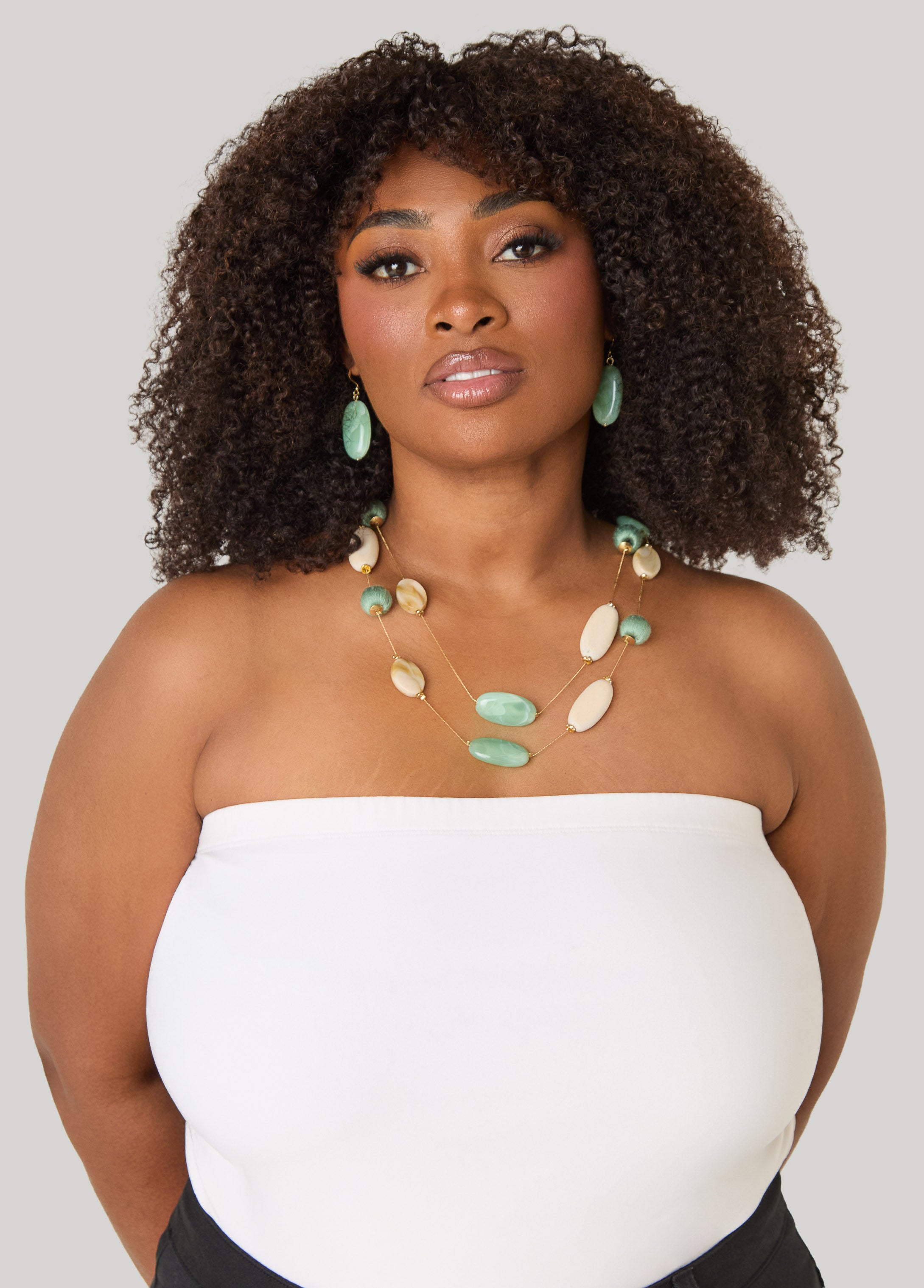 Threaded Stone Necklace Set