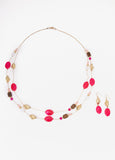 Bead And Wood Necklace Set