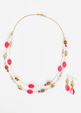 Bead And Wood Necklace Set
